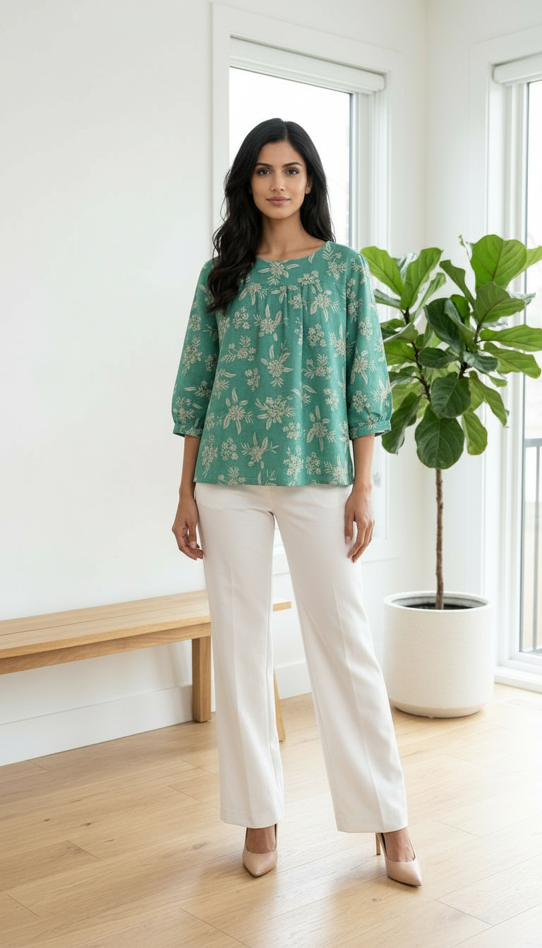 Flower  Print Top view 3