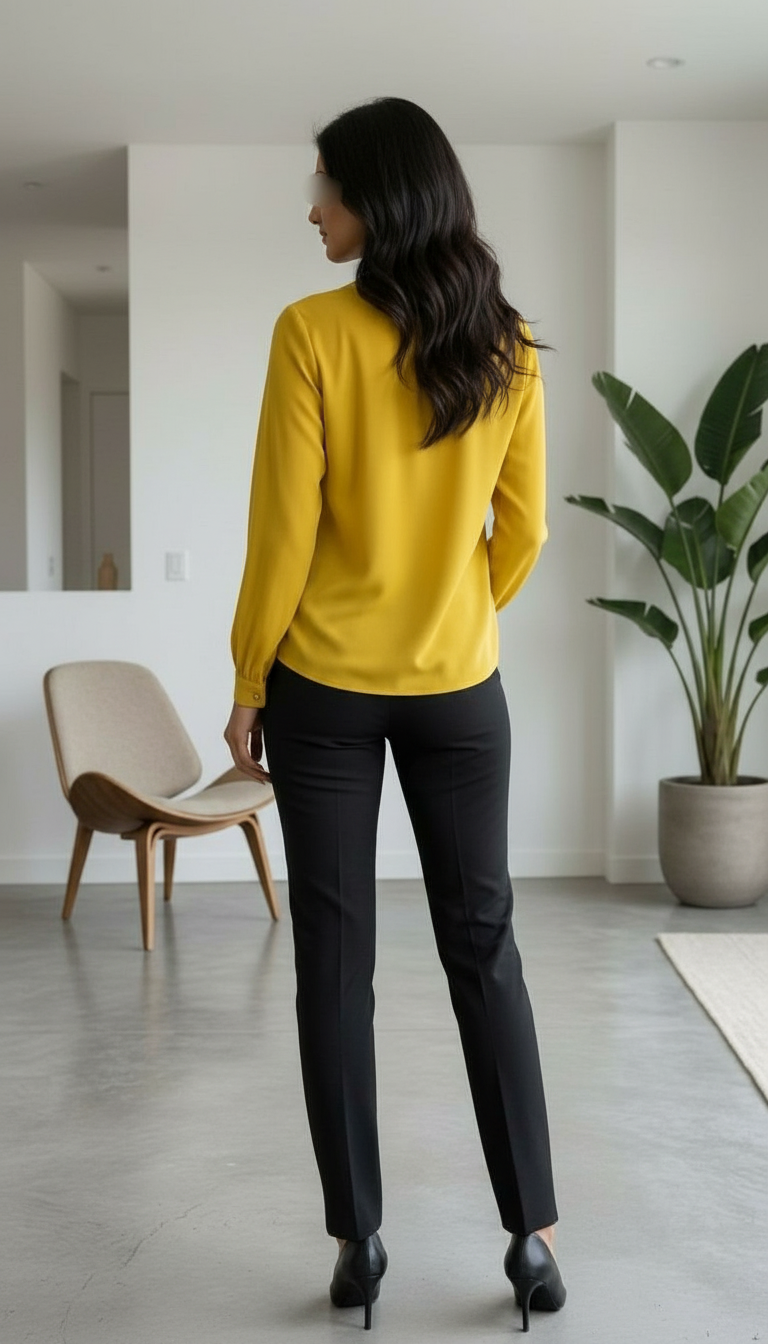Elegant V-Neck Top view 3