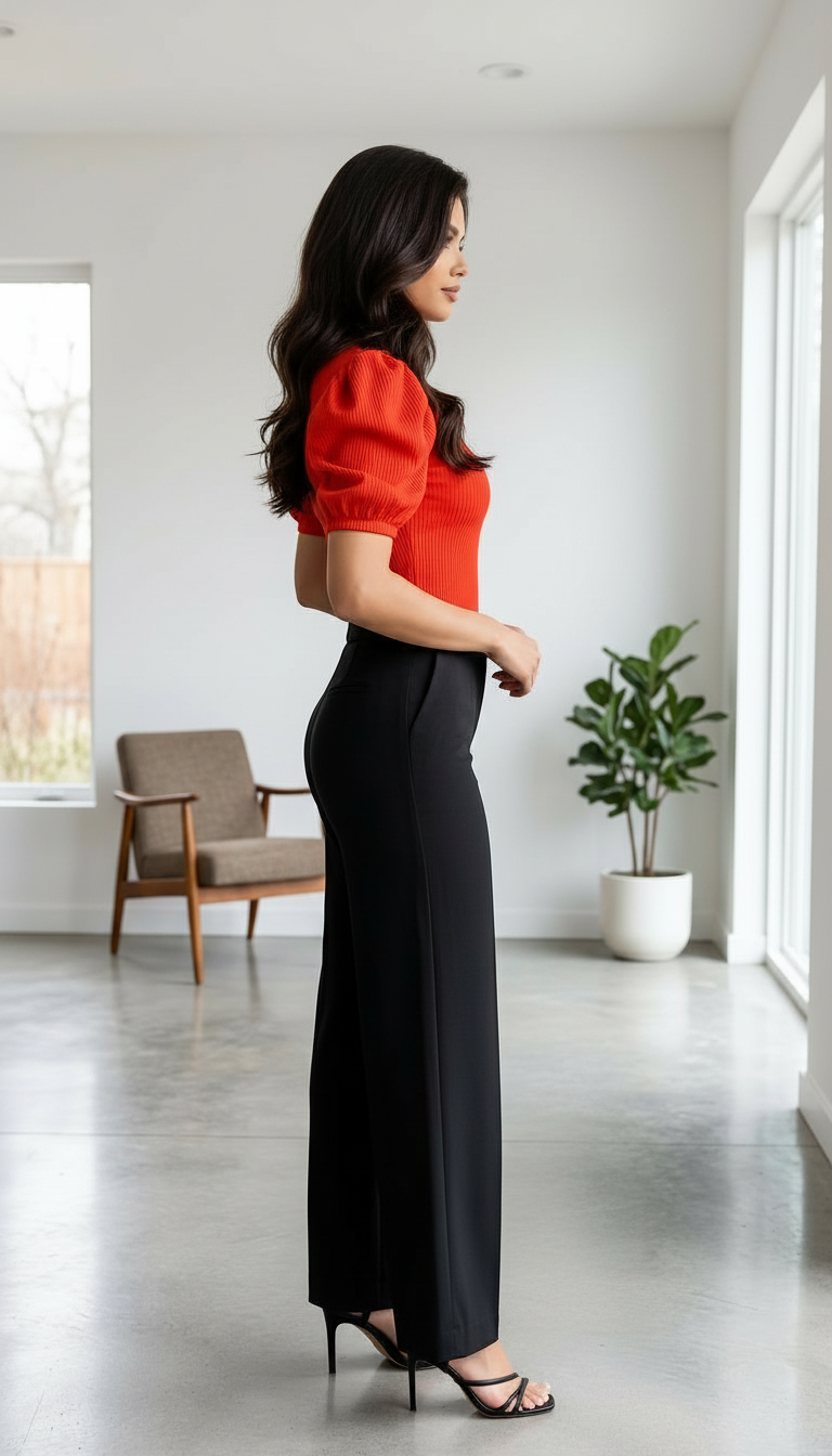 Elegant Puff Sleeve Top view 5