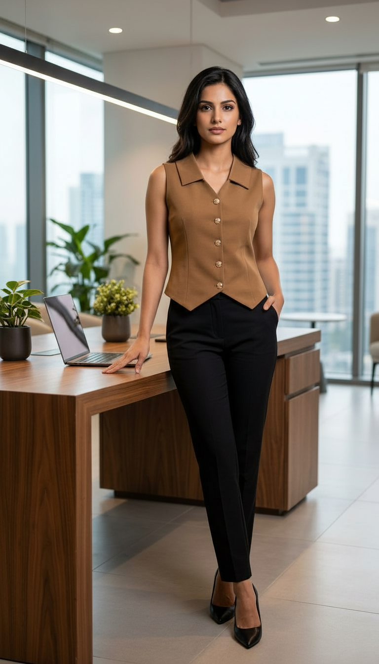 Elegant Sleeveless Waistcoat view 2