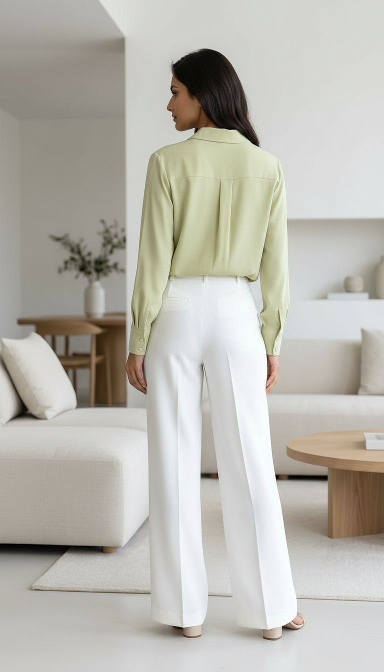 Olive Button-Up Crop Shirt view 6