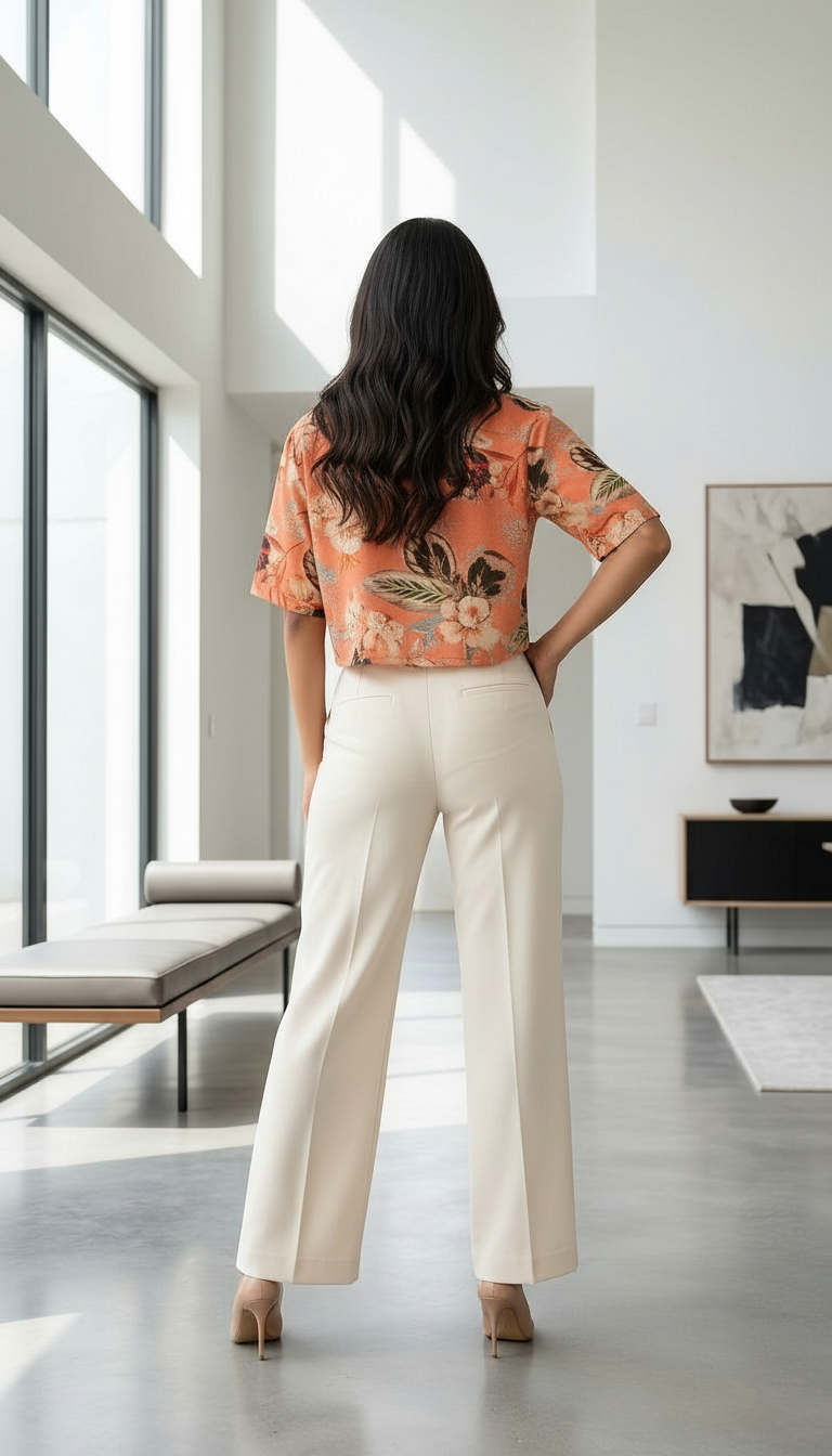 Flower Print Crop Shirt view 4