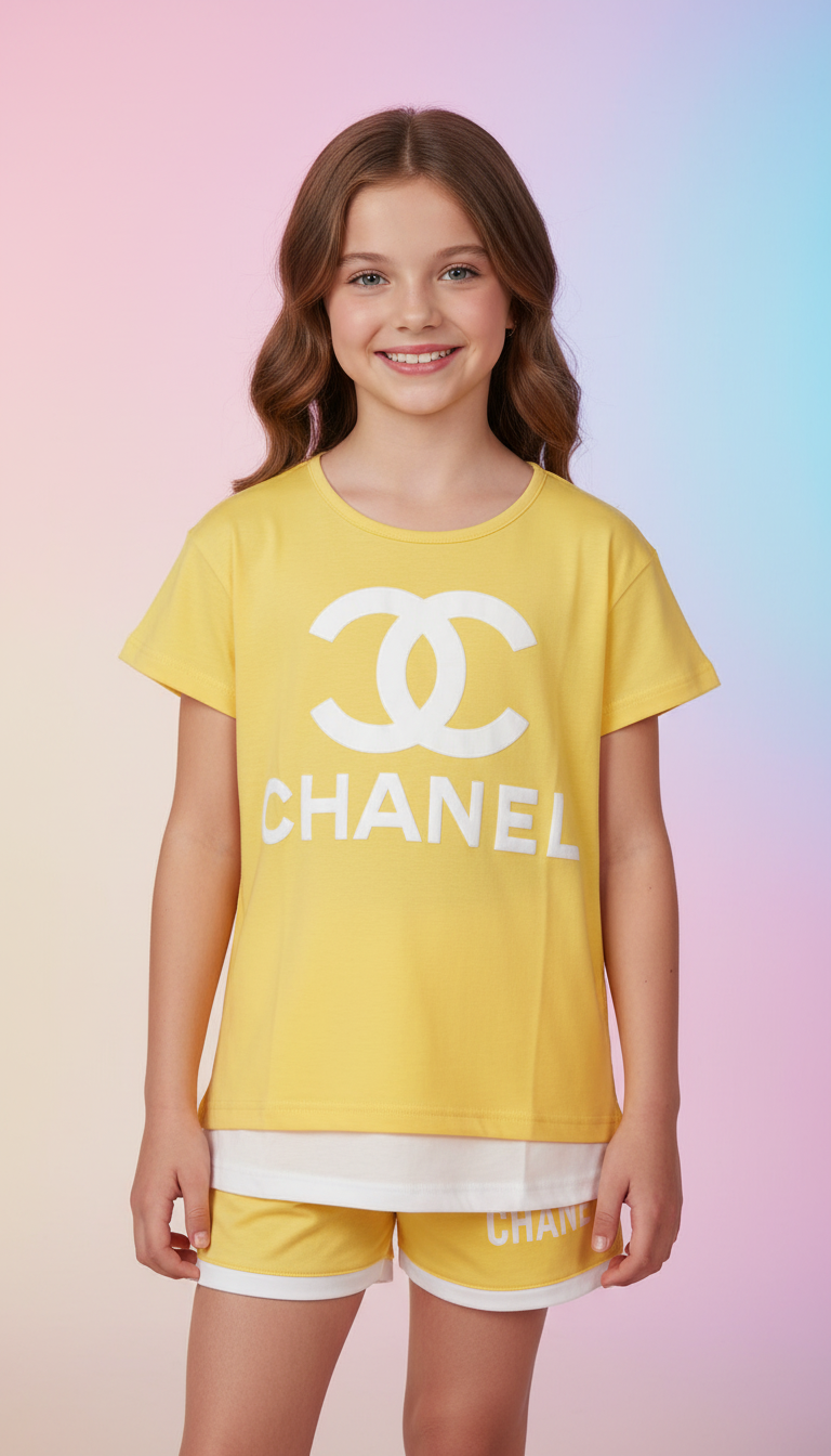 Chanel Yellow T-Shirt Set