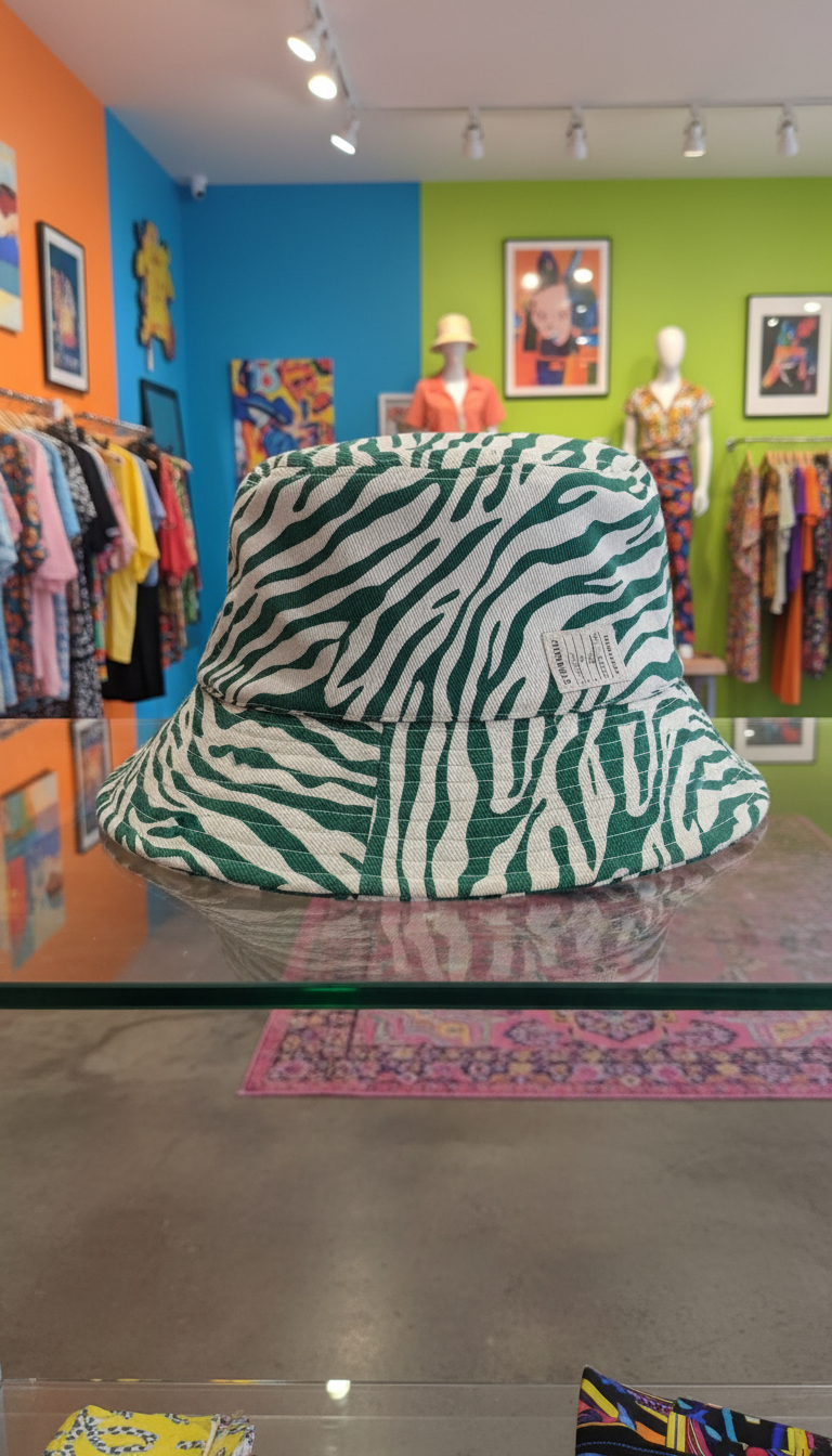 Zebra-Striped Bucket Hat