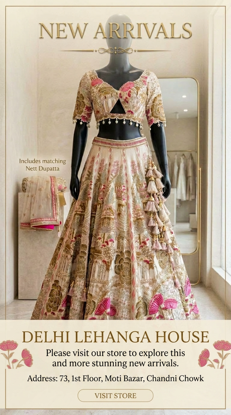 Long Dress with Lehanga & Nett Dupatta