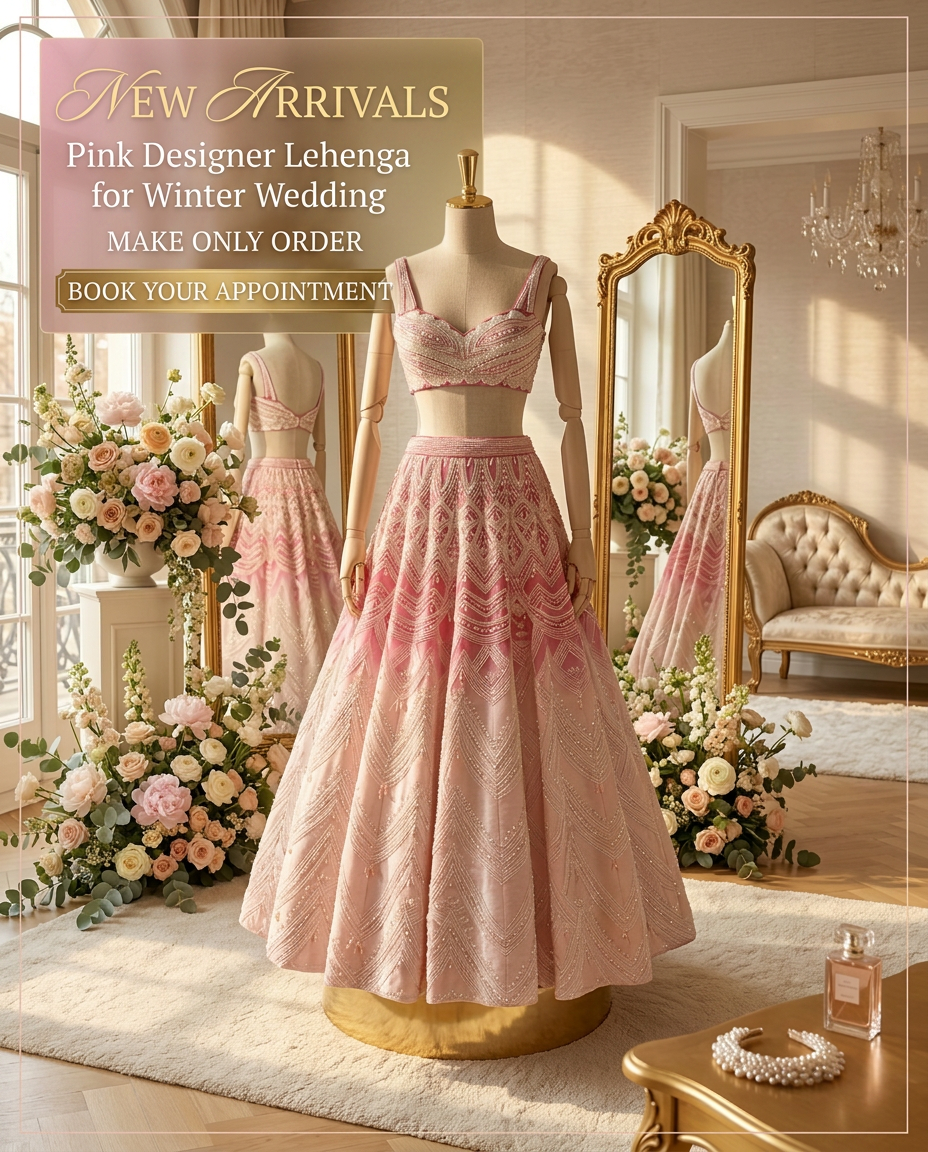 Elegant Pink Bridal Lehenga
