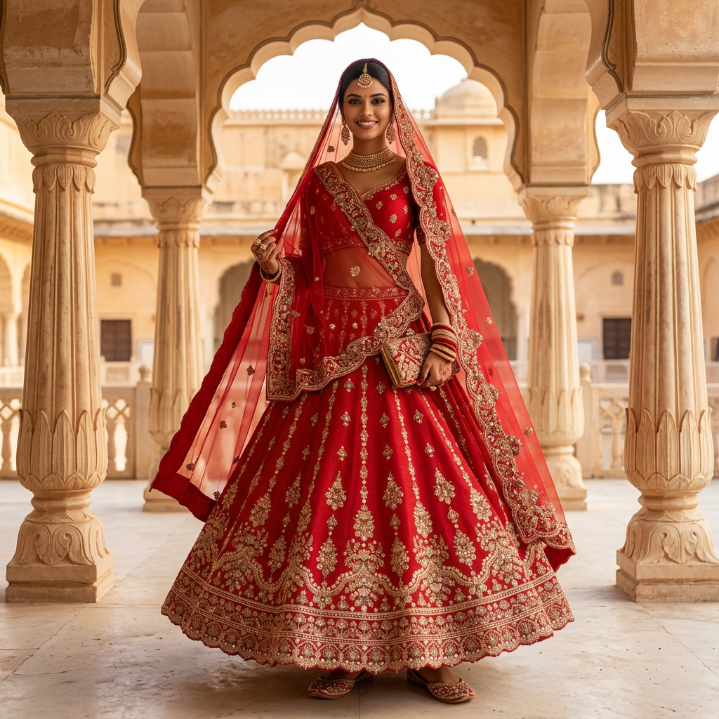 Red Bridal Lehenga