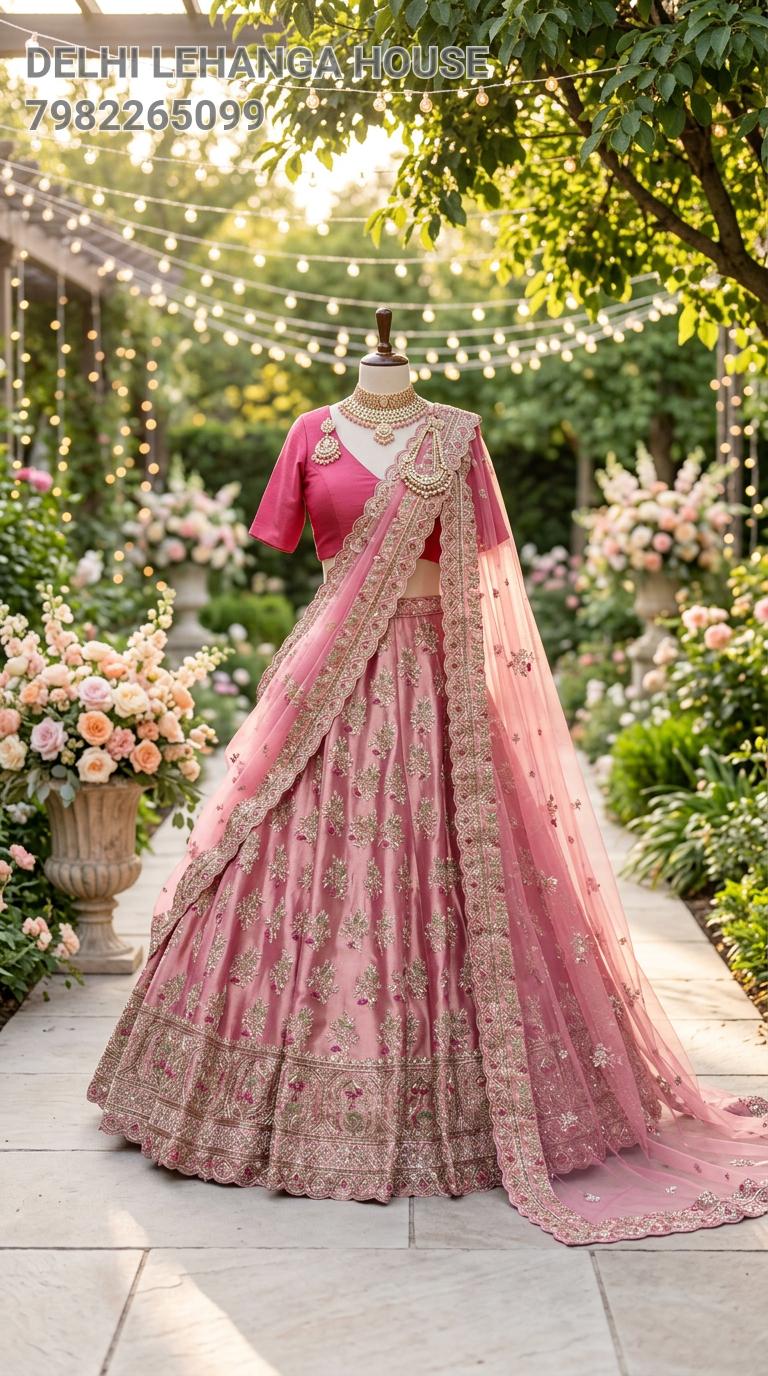 Embellished Pink Lehenga