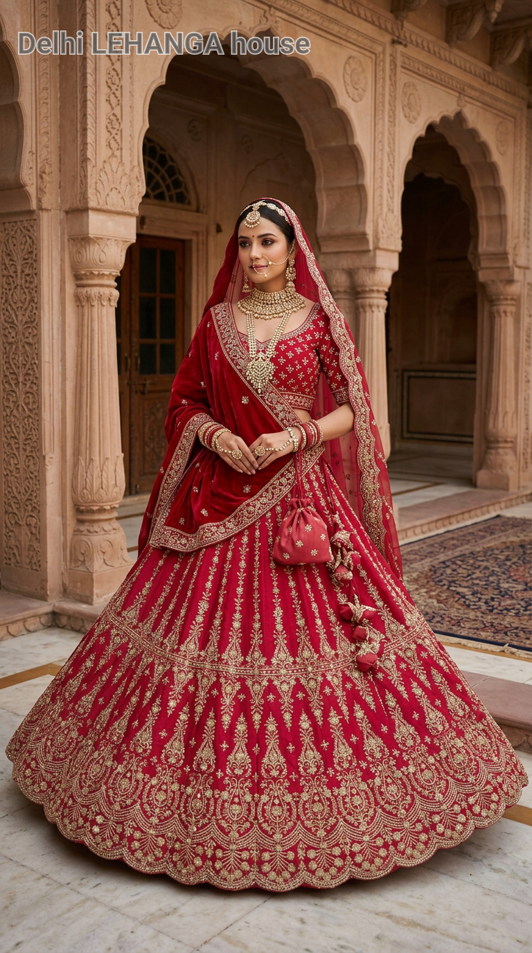 Red Bridal Lehanga with Zardosi Embroidery