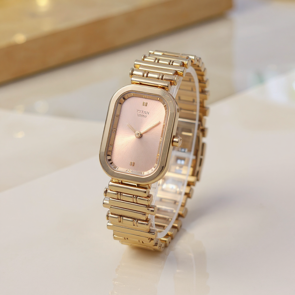 Titan Women Rose Gold Watch NT95154KM01 view 2