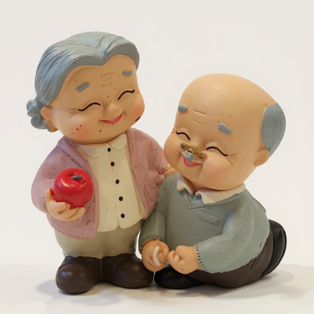 Elderly Couple Figurine 3/3"