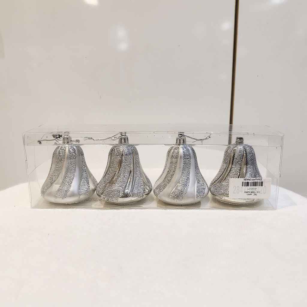 Silver Bell Cristmas Ornaments 3/10" view 4