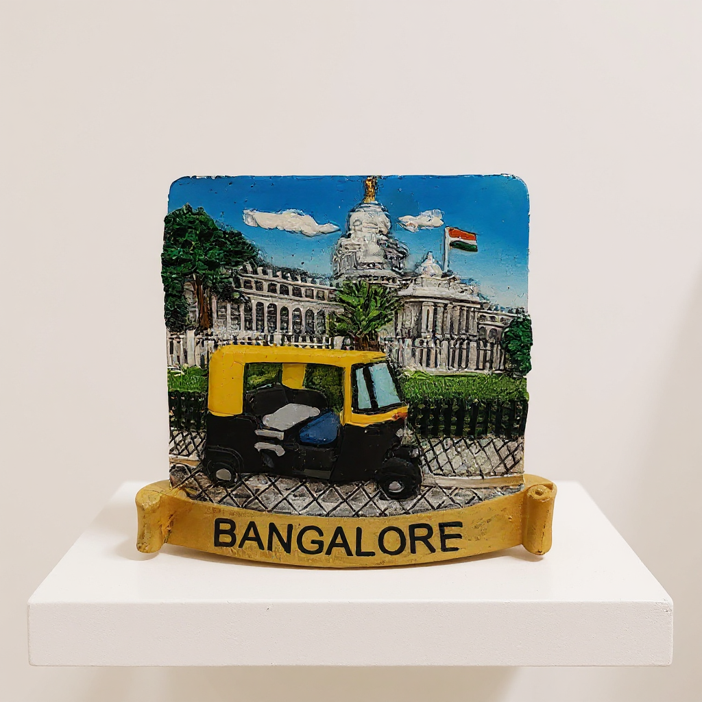 Bangalore Auto Rickshaw Fridge Magnet 3/3" view 2