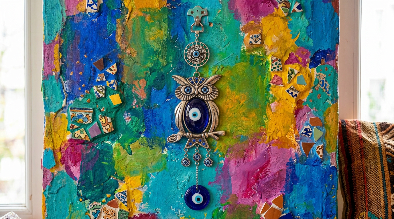 Owl Evil Eye Hanging 3.5/11" view 2