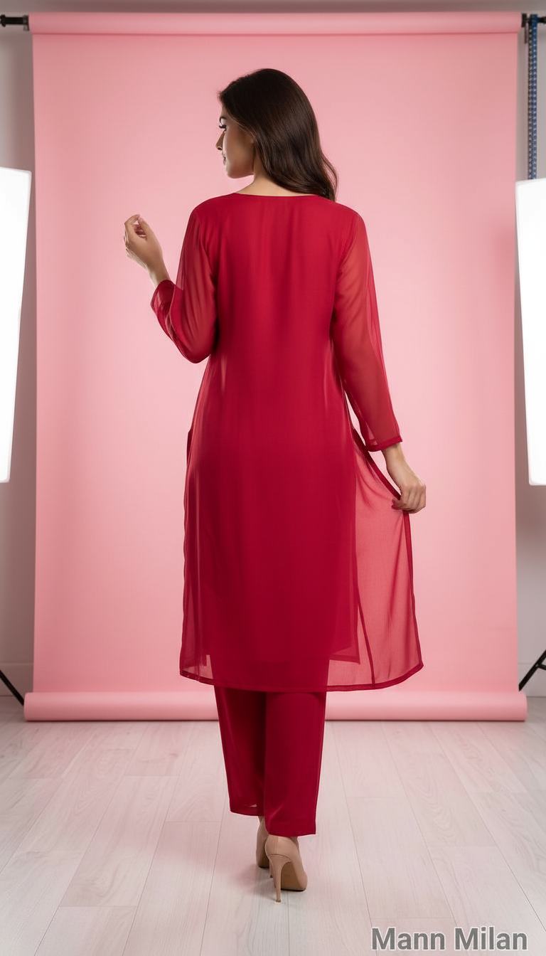 Mann Milan Embroidered Kurta Set view 3