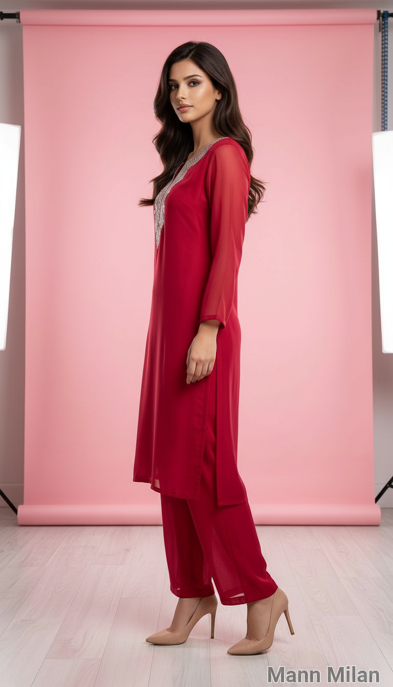 Mann Milan Embroidered Kurta Set view 2