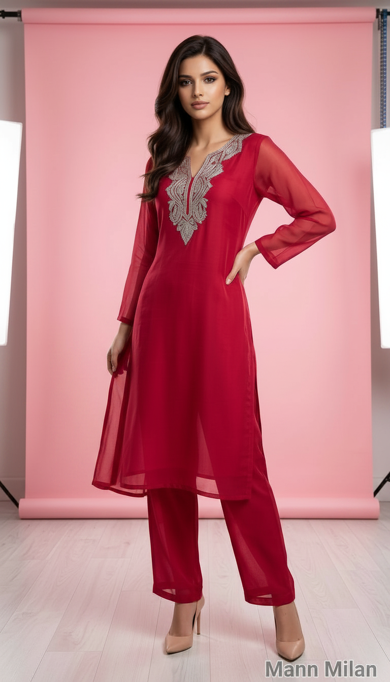 Mann Milan Embroidered Kurta Set view 5