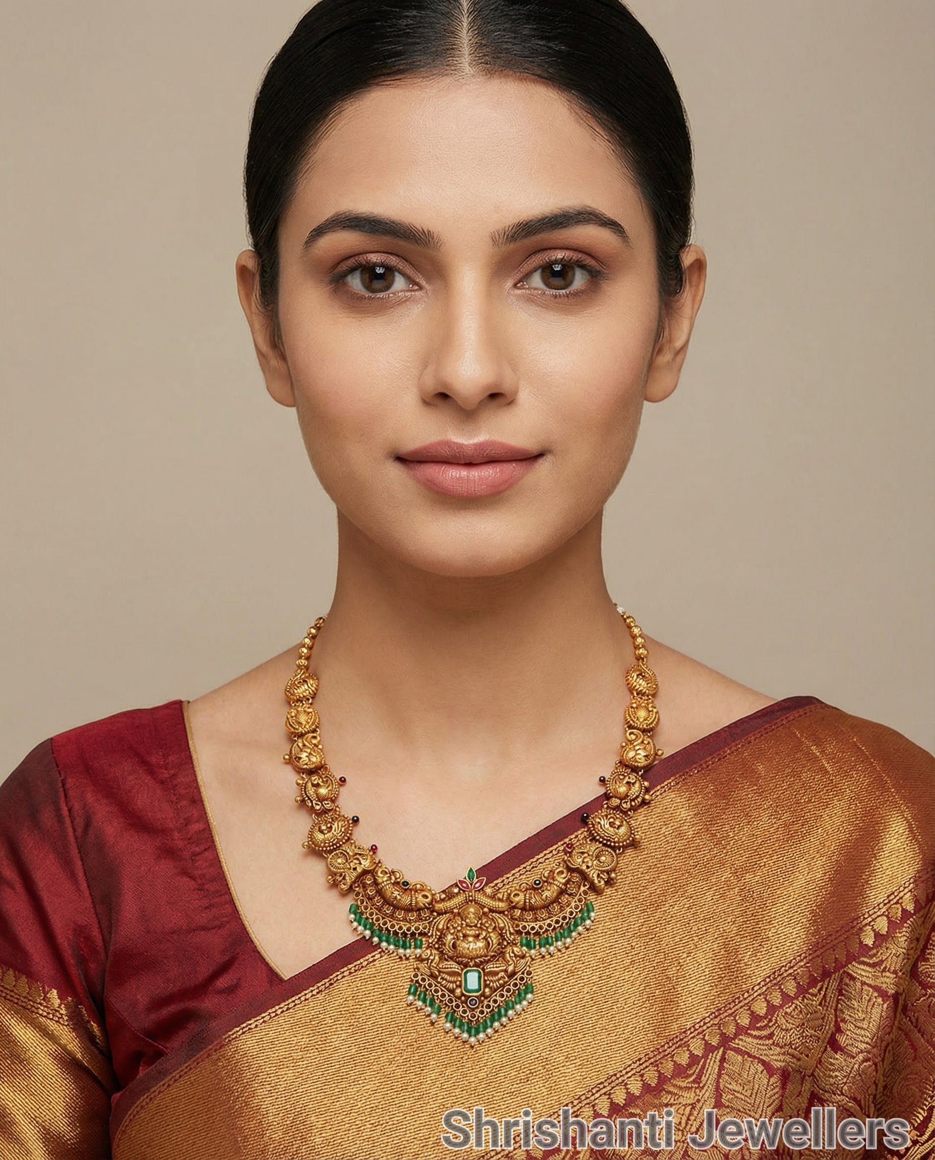 Traditional Gold Pendant Necklace