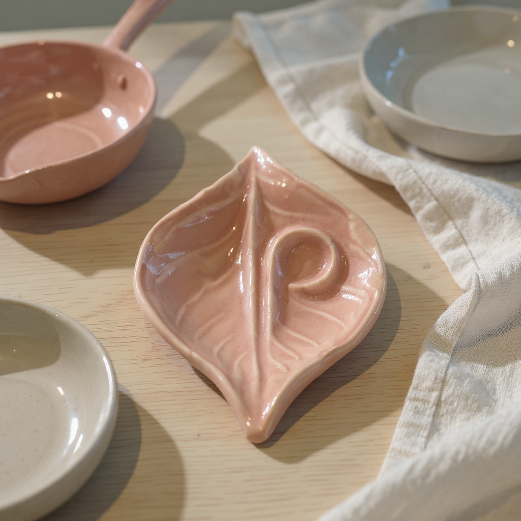 Ceramic Leaf Cone Stand