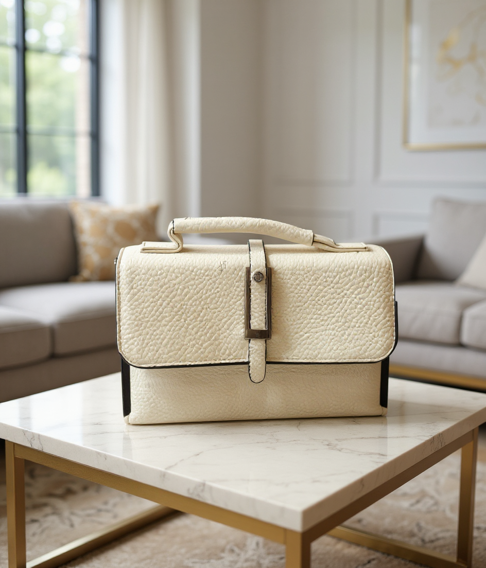 Cream Leather Handbag