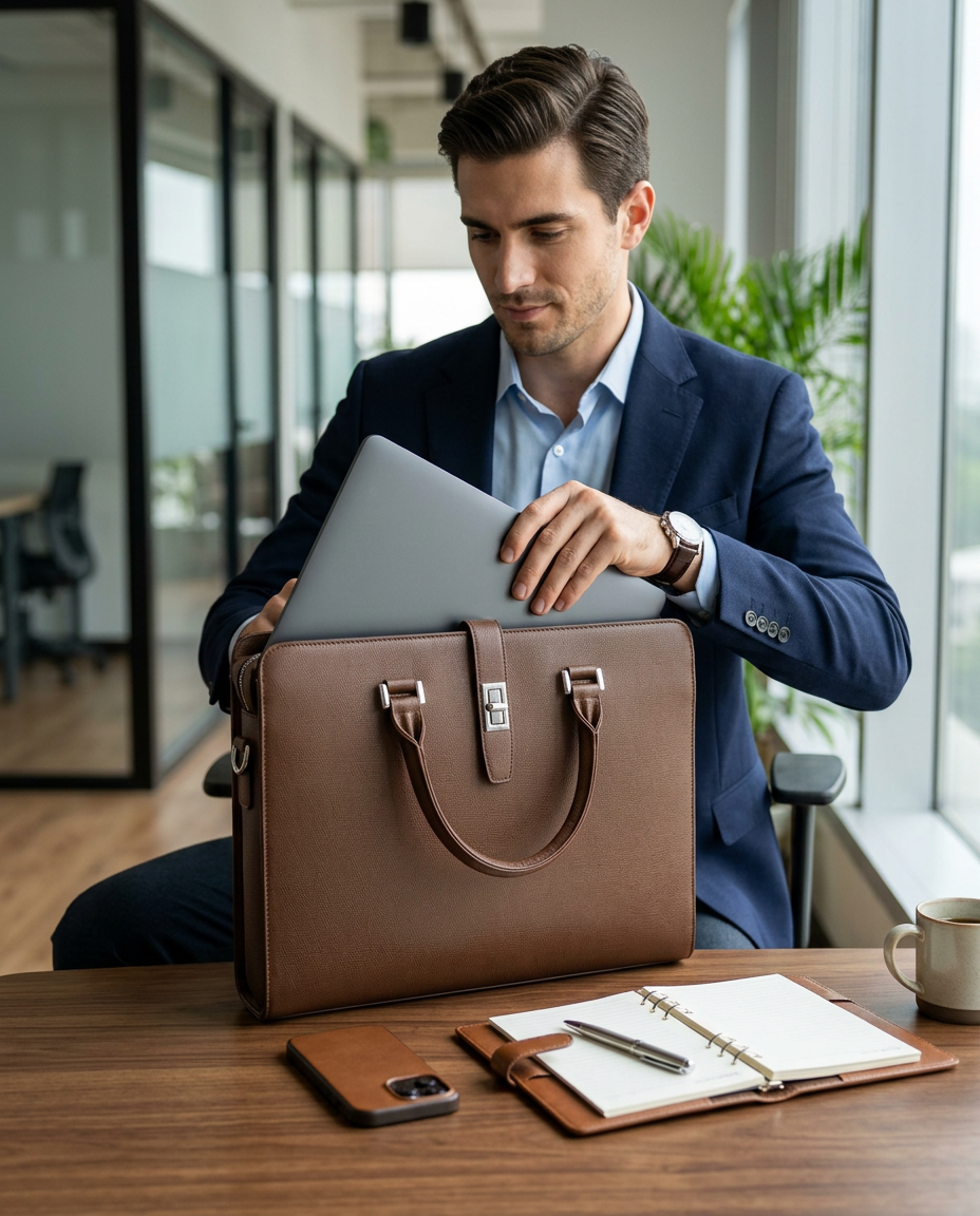 Mont Blanc Leather Collection Briefcase view 3