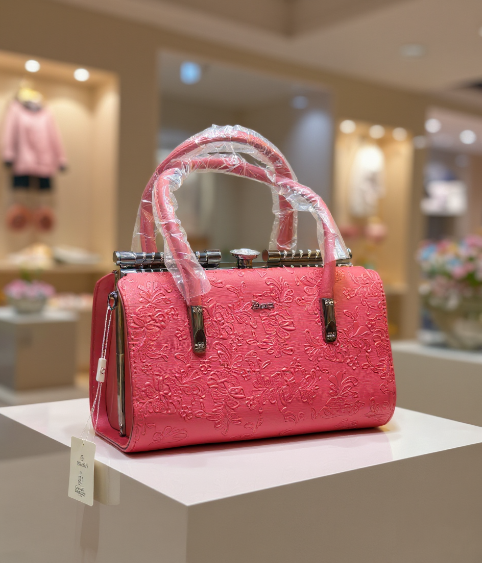 Boriah Embossed Pink Handbag