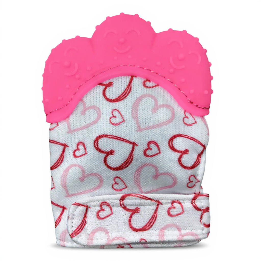 Teething Mitten - Heart Design