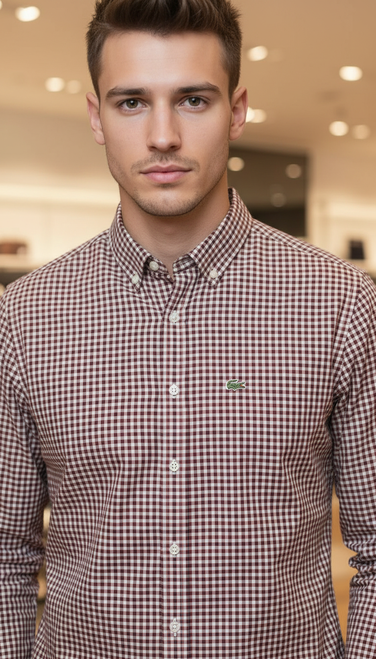 Lacoste Mens Formal Checkered Shirt view 2