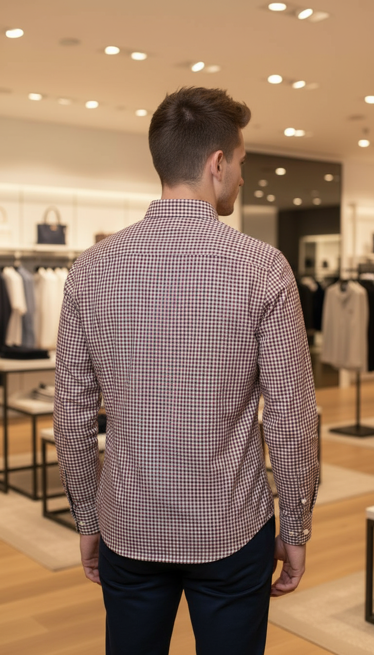 Lacoste Mens Formal Checkered Shirt view 3