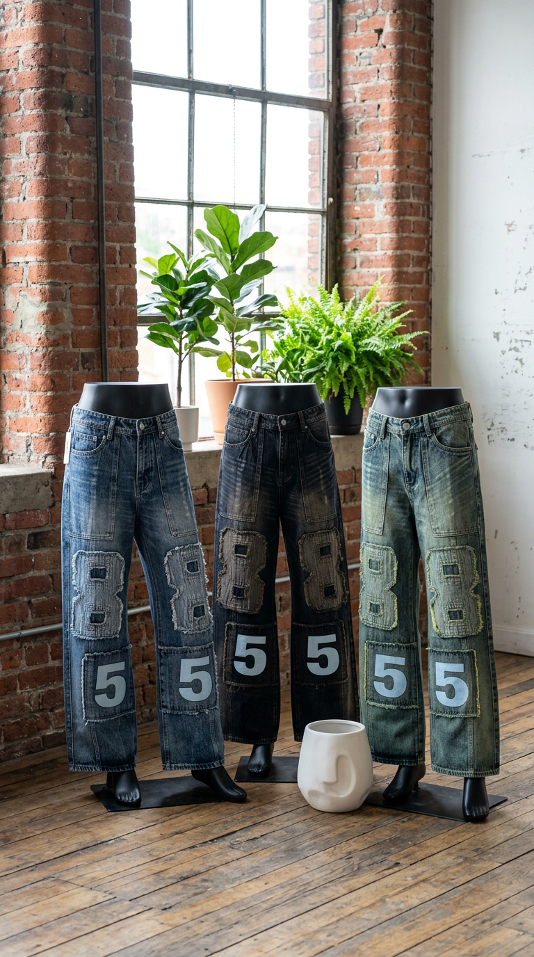 Patchwork Denim Jeans view 2