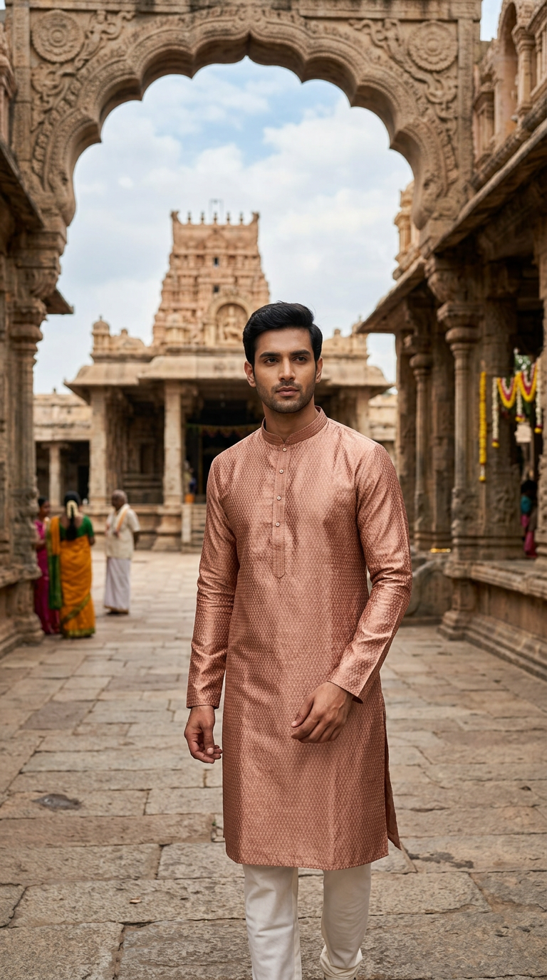 Silk Ethnic Kurta view 5
