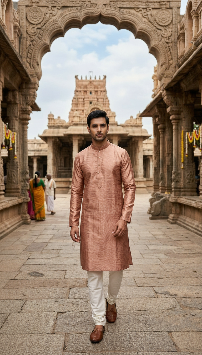 Silk Ethnic Kurta view 3