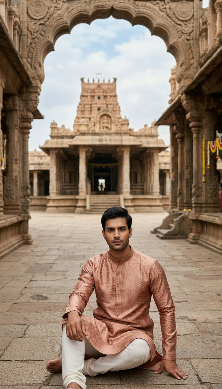 Silk Ethnic Kurta view 4