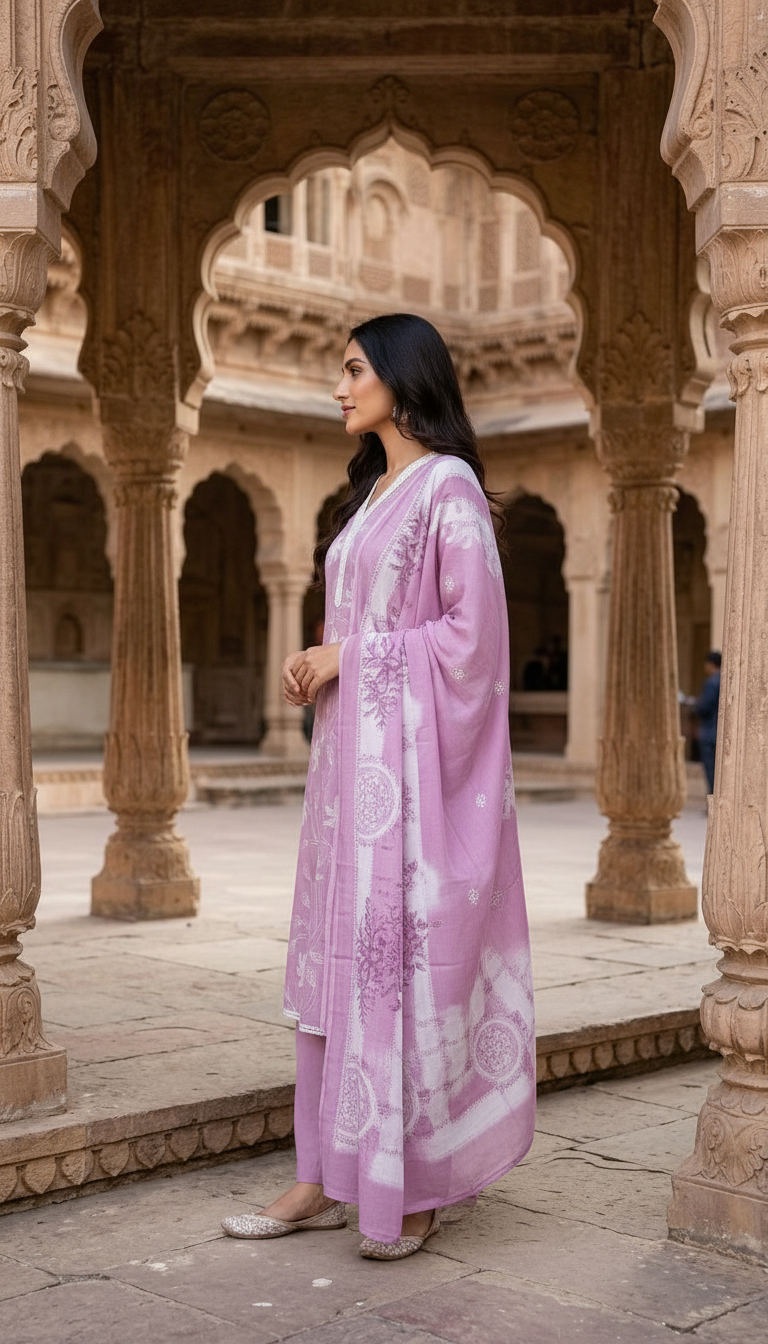 Embroidered Cotton Salwar Set view 2