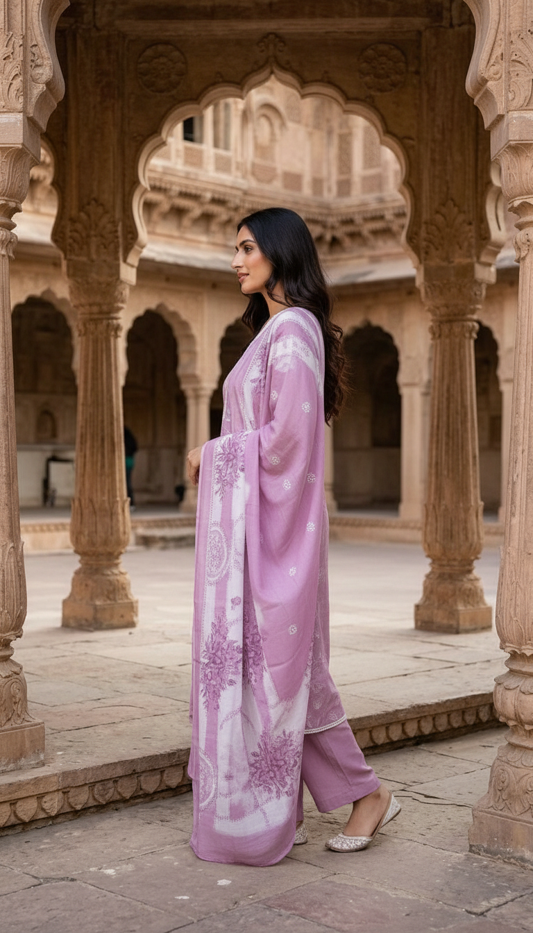 Embroidered Cotton Salwar Set view 3