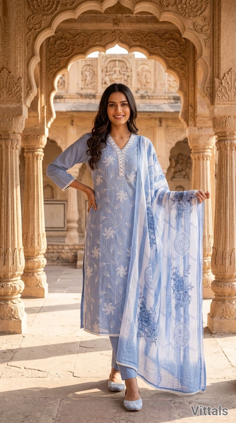 Vittals Embroidered Salwar Set view 7