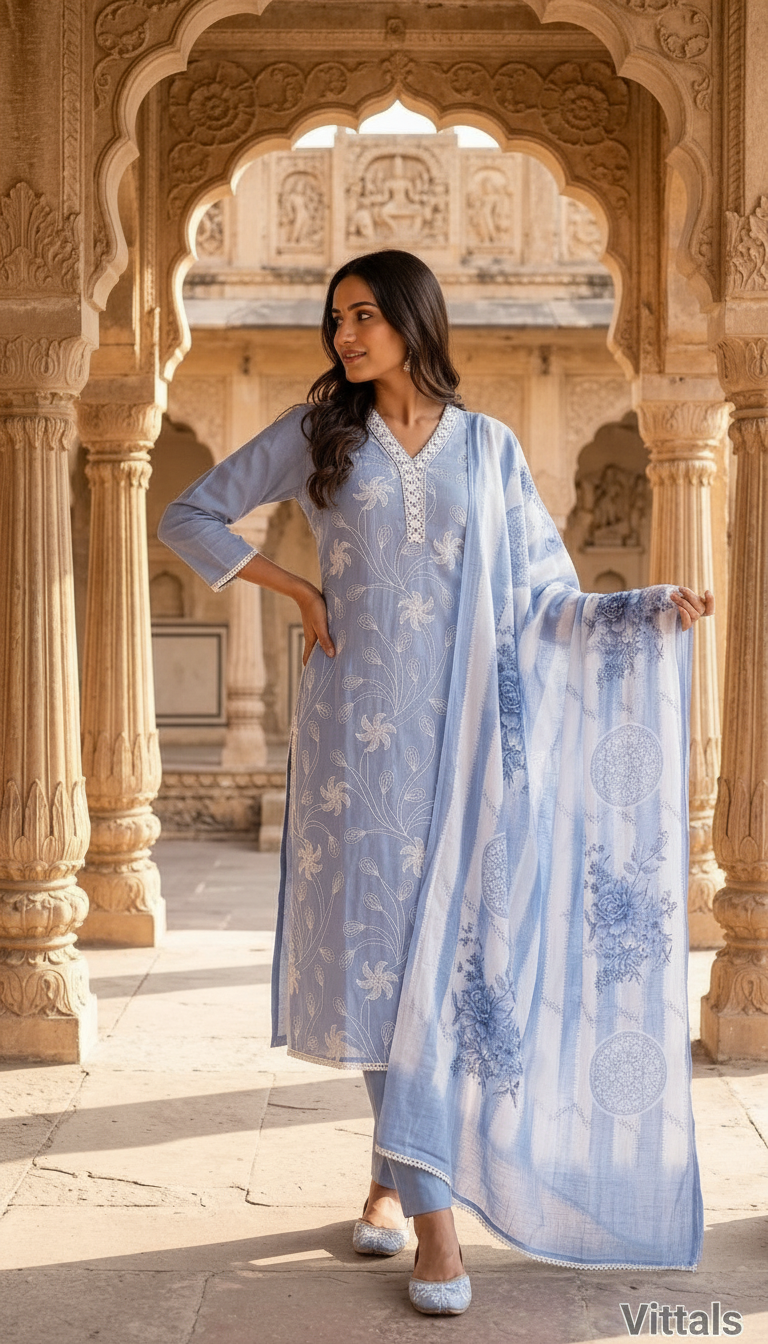 Vittals Embroidered Salwar Set view 2