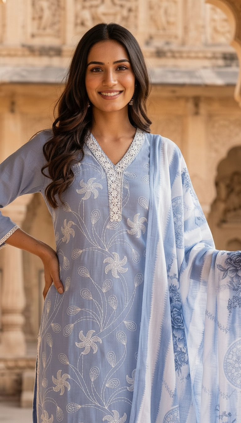 Vittals Embroidered Salwar Set view 5