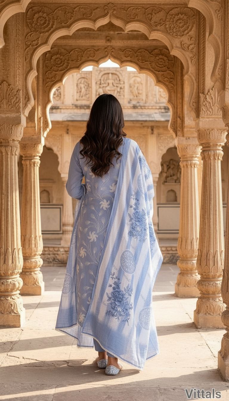 Vittals Embroidered Salwar Set view 4