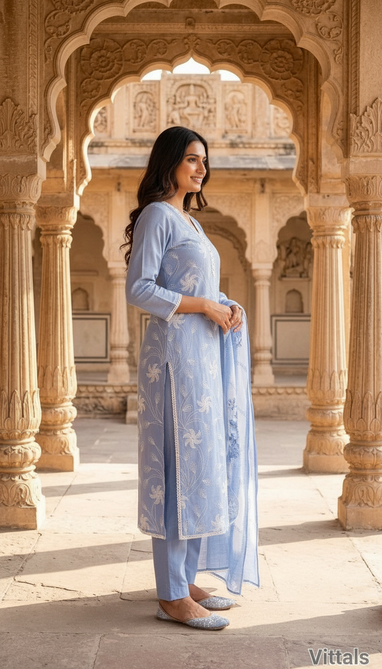 Vittals Embroidered Salwar Set view 3