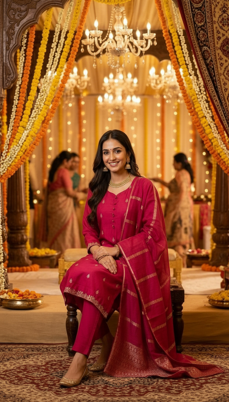 Elegant Pink Salwar Set view 4