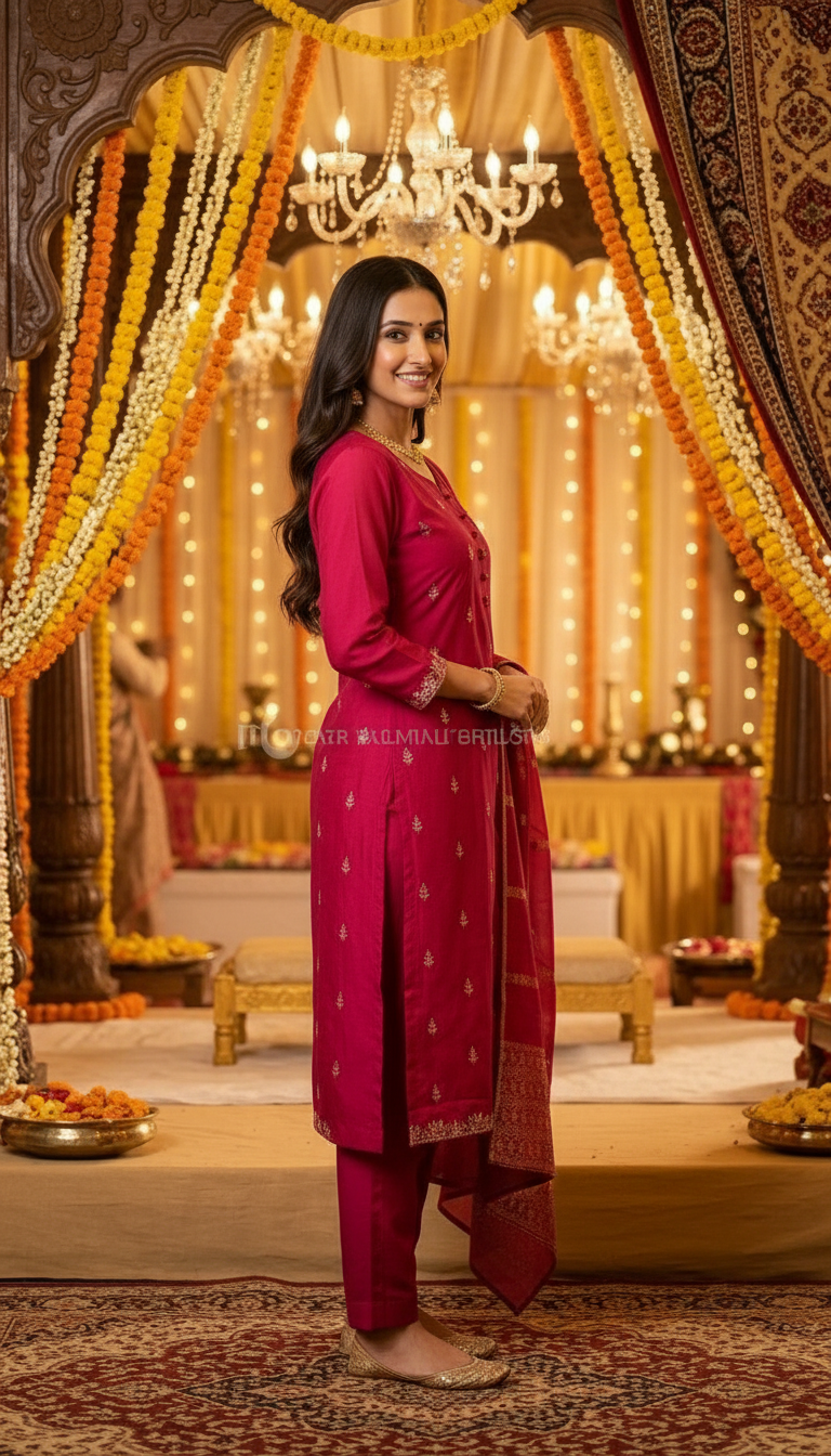 Elegant Pink Salwar Set view 3
