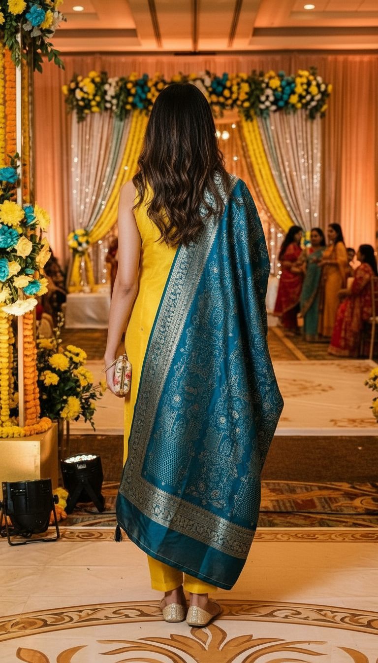 Elegant Silk Salwar Set view 2