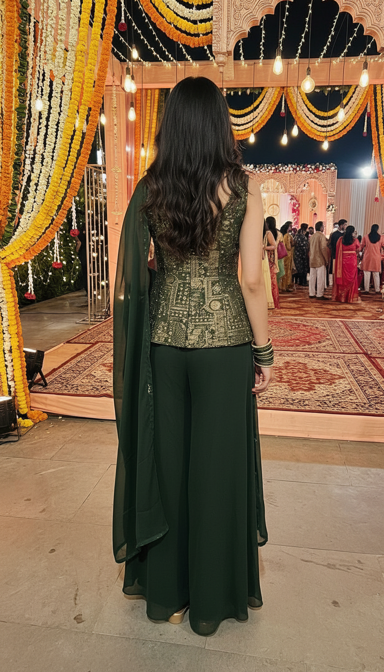 Embroidered Indo-Western Set view 2