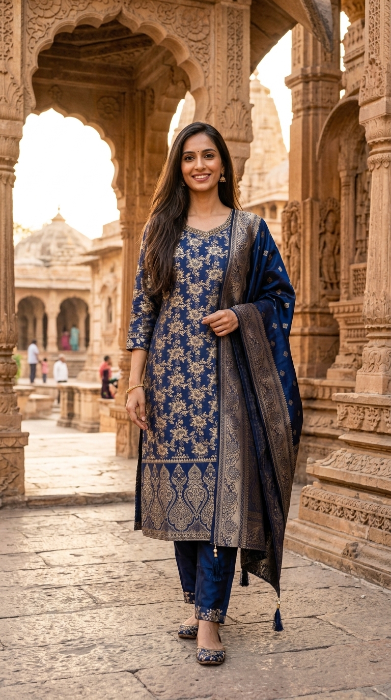 Elegant Blue Salwar Set view 4