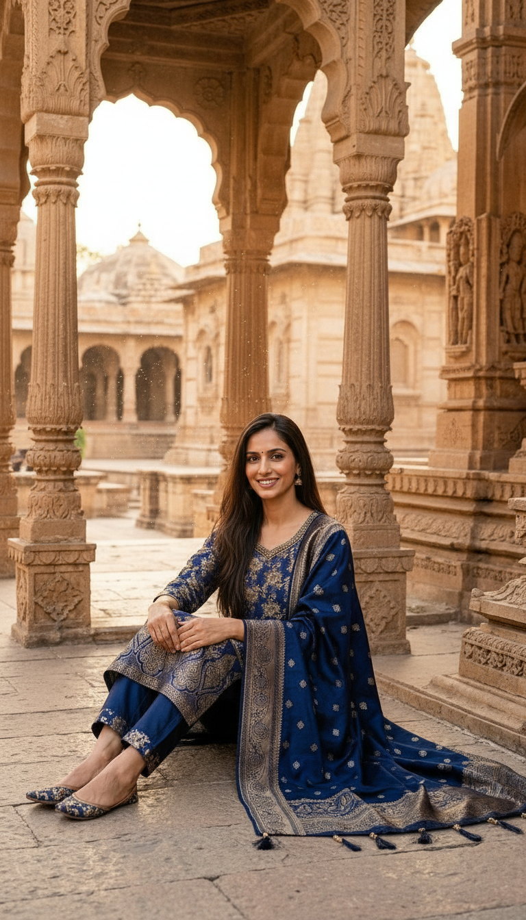 Elegant Blue Salwar Set view 3