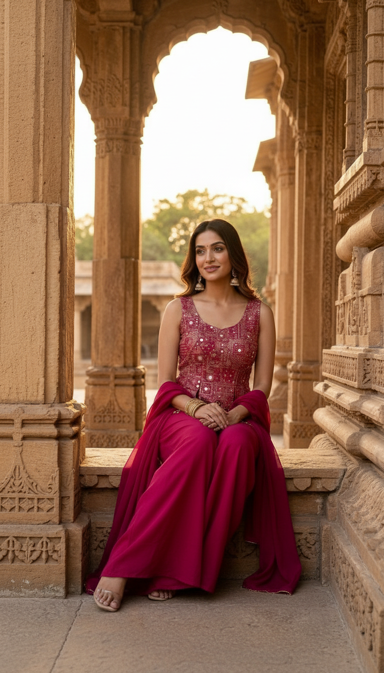 Festive Palazzo Suit Set view 3