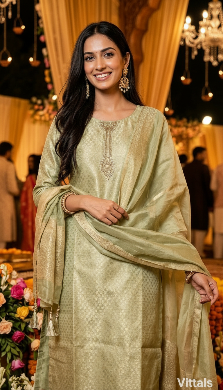 Traditional Silk Salwar Set view 2