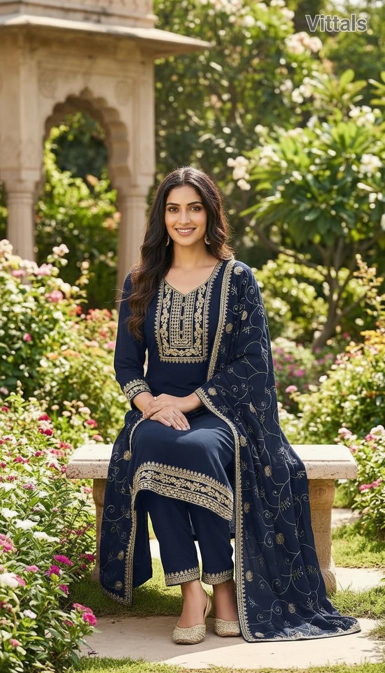 Vittals Embroidered Salwar Suit view 3