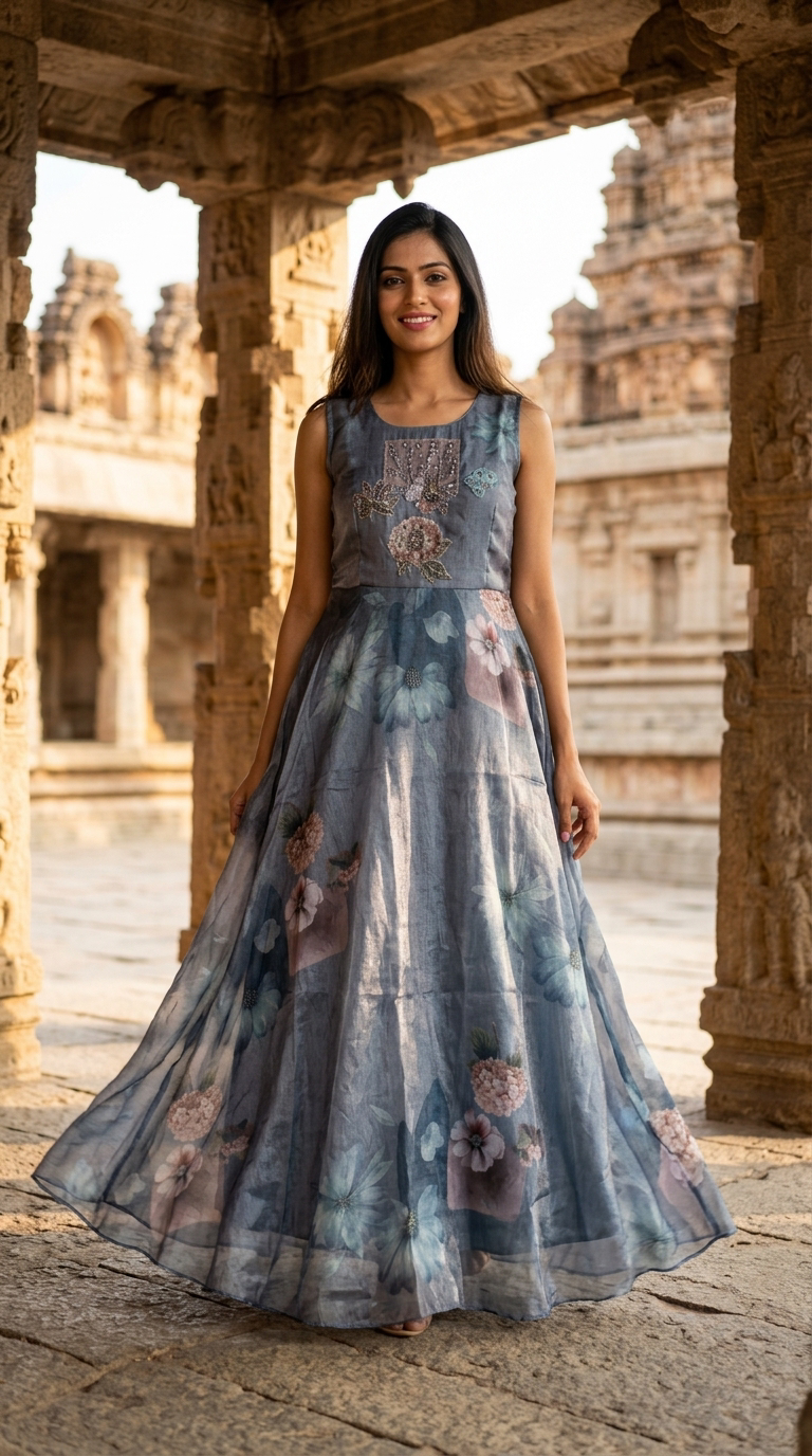 Floral Sleeveless Gown view 5